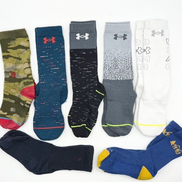 Kids Mixed Lot of Socks - Under Armour Stance Polo REI - 7 Pairs - 10C-3Y - Picture 1 of 12